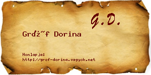 Gróf Dorina névjegykártya